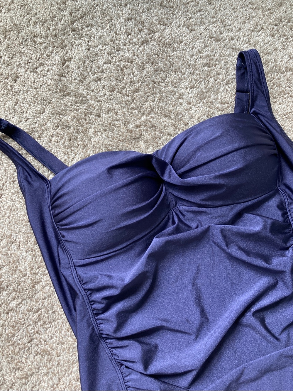 Betsey Johnson Ruched One piece twist front sweetheart neckline Swimsuit sz 2X - Picture 3 of 6